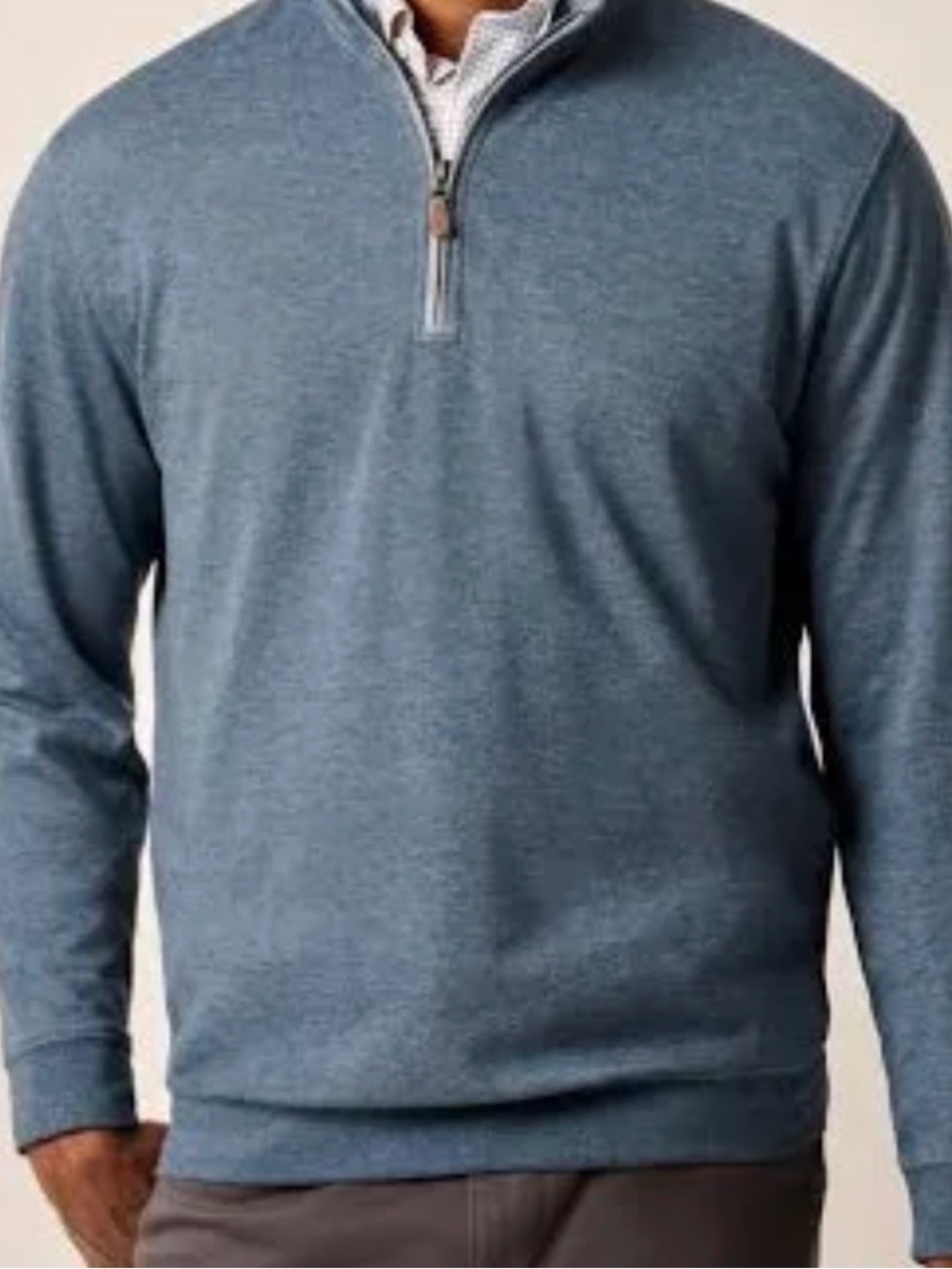 johnnie-O Heather Slate Blue Quarter-Zip Sweater